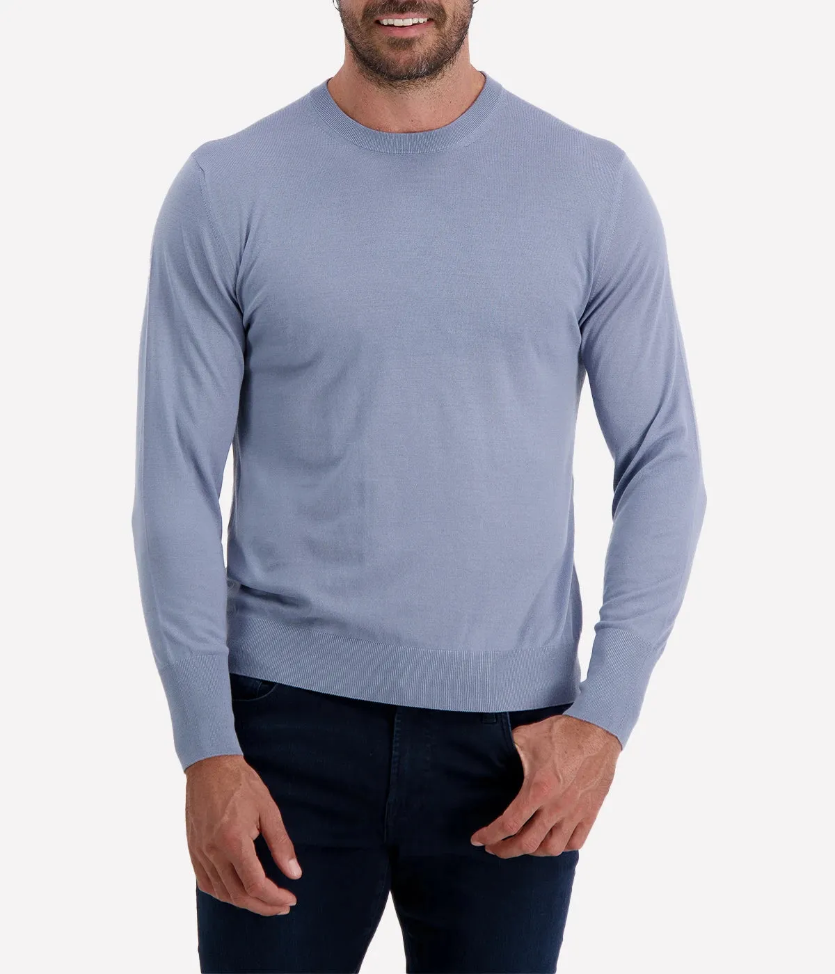 Round Neck Sweater in Denim