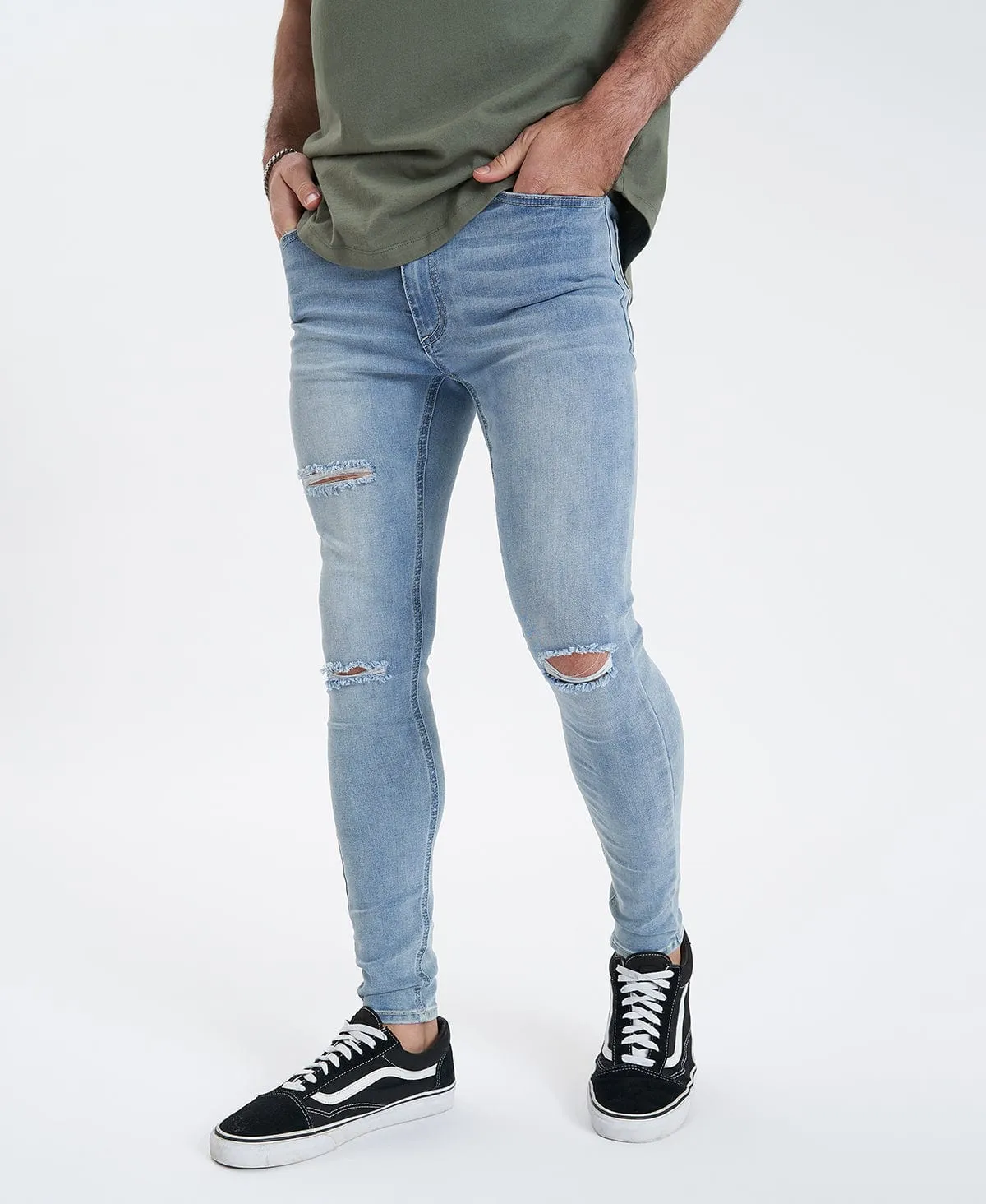 Saint Ultrastretch Jeans Destroyed Bastille Blue