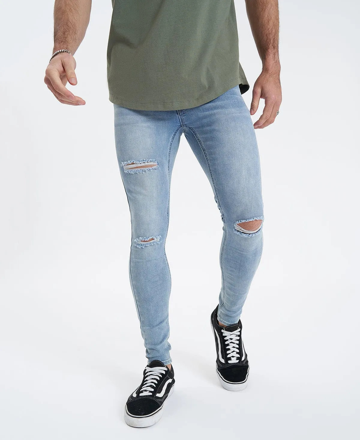 Saint Ultrastretch Jeans Destroyed Bastille Blue