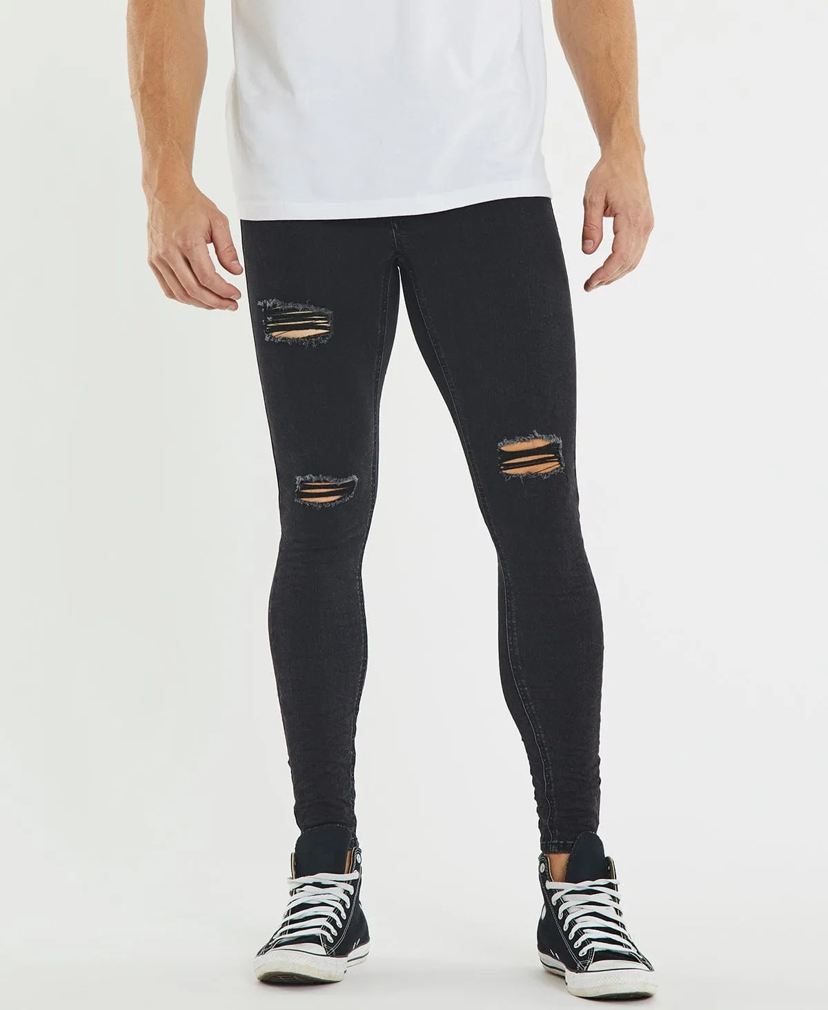 Saint Ultrastretch Jeans Destroyed Vintage Black