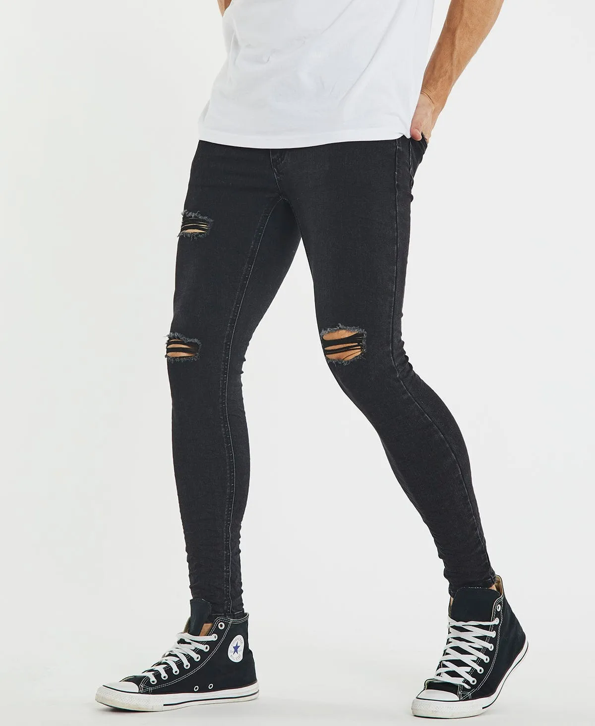 Saint Ultrastretch Jeans Destroyed Vintage Black