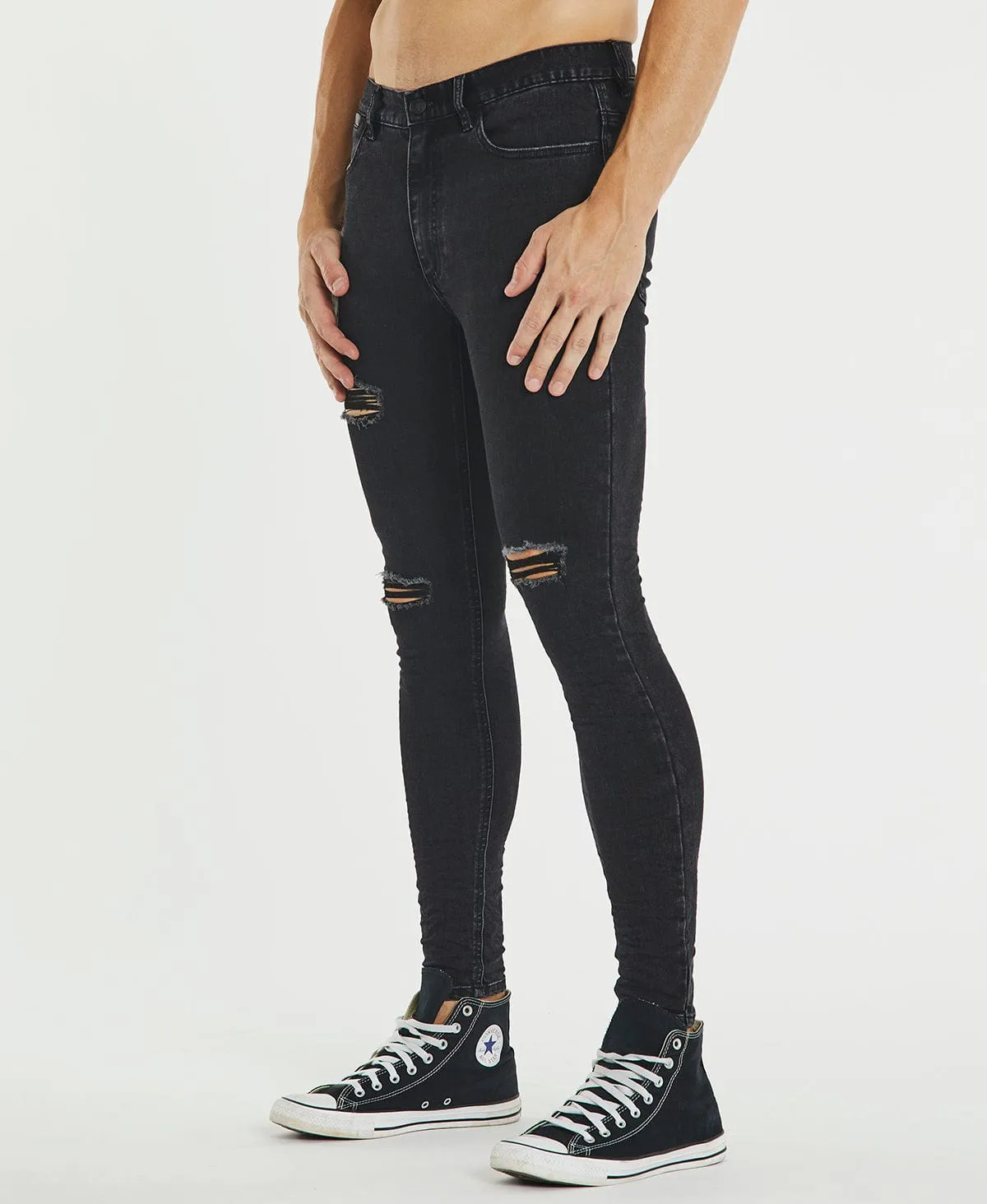 Saint Ultrastretch Jeans Destroyed Vintage Black