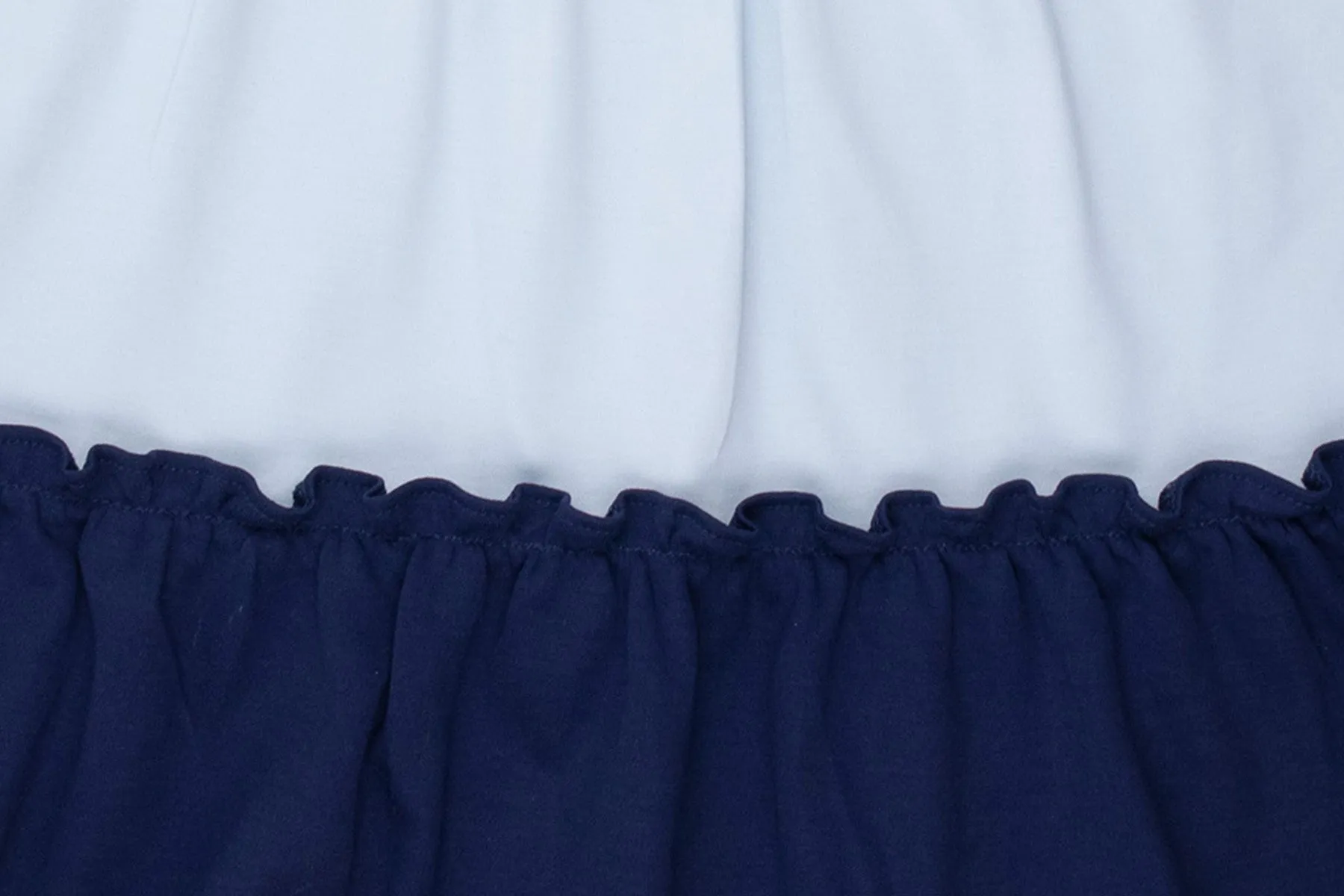 School Days Colorblock Pima Dress, Toddler Girls, White and Blue