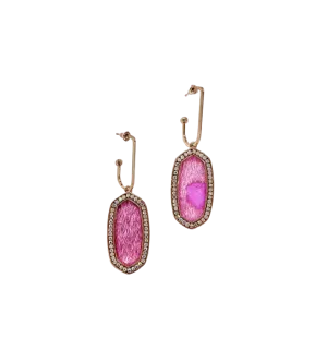 Southern Grace Women's Good Pink Cowhide Earrings