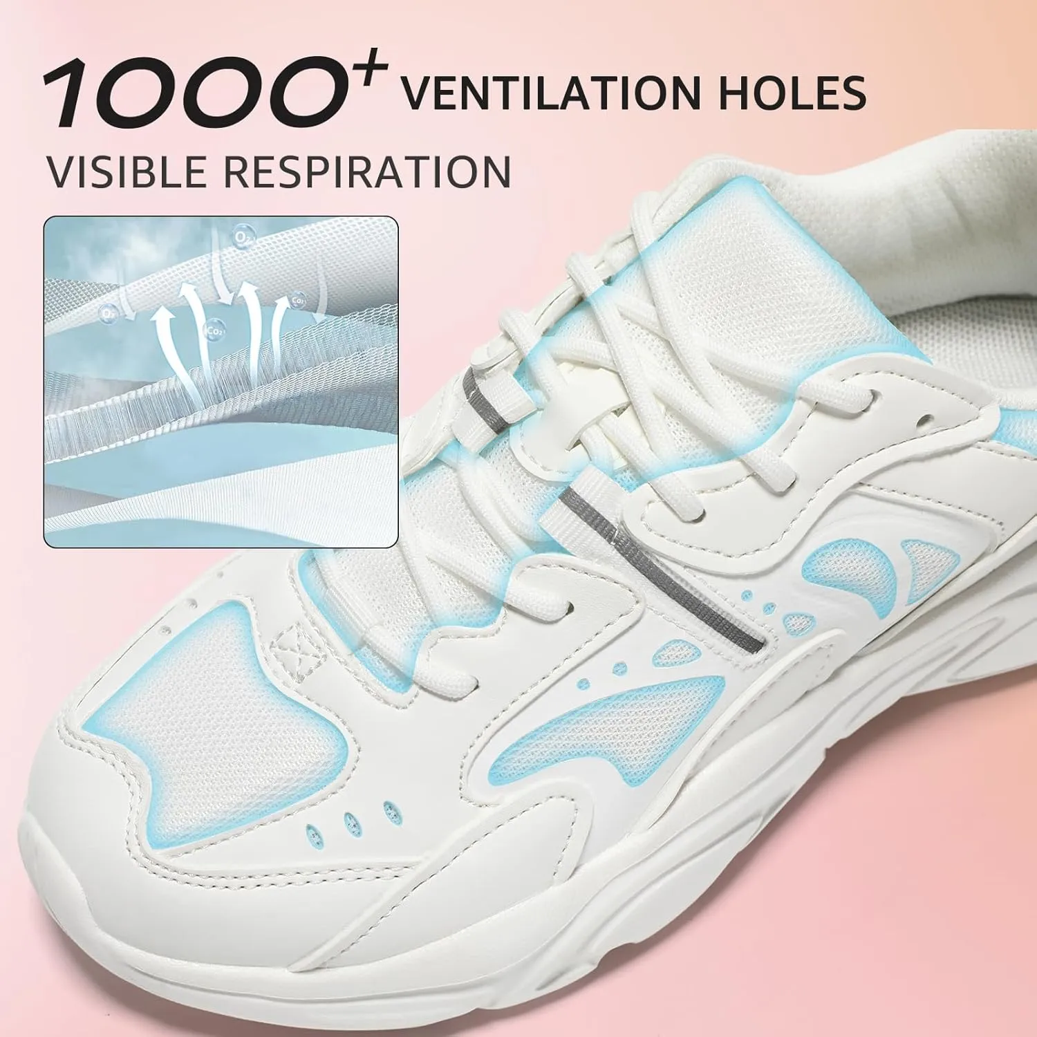 STQ Womens Chunky Sneakers Comfortable Walking Shoes with Arch Sopport