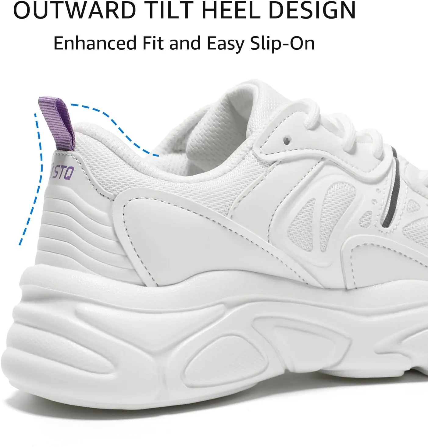 STQ Womens Chunky Sneakers Comfortable Walking Shoes with Arch Sopport