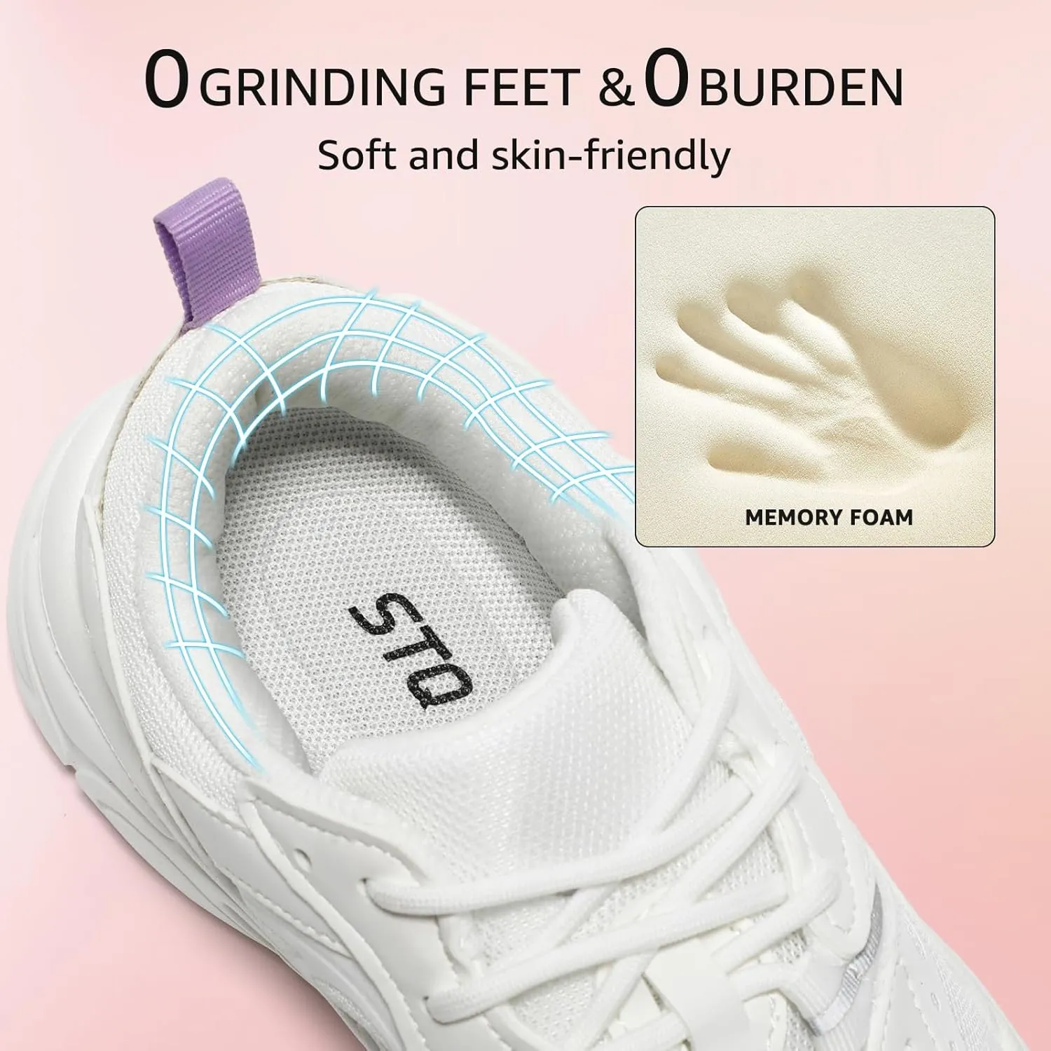 STQ Womens Chunky Sneakers Comfortable Walking Shoes with Arch Sopport
