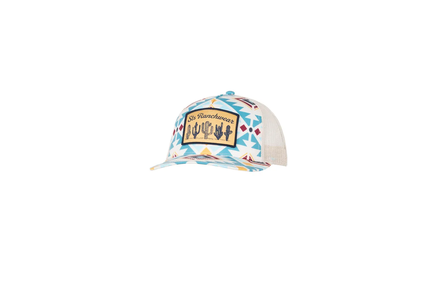 STS Ranchwear Womens Aztec Woven Patch Blue Cotton Blend Baseball Cap Hat