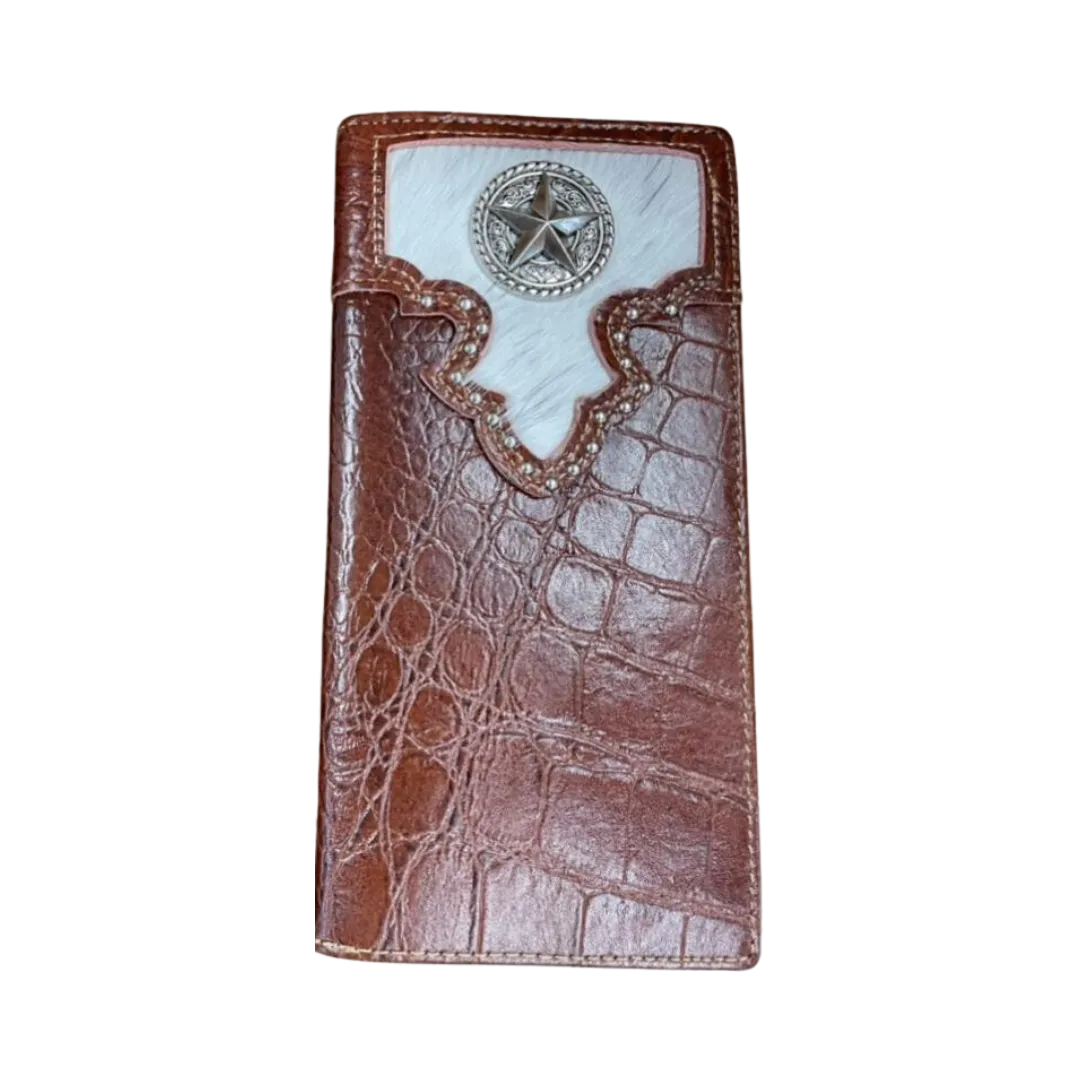 Top Notch Men's Alligator Print Concho Wallet