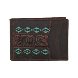 Trenditions Red Dirt Men's Bifold Tooled Accent Turquoise Wallet
