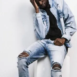 West Louis Ripped Skinny Biker Destroyed Jeans