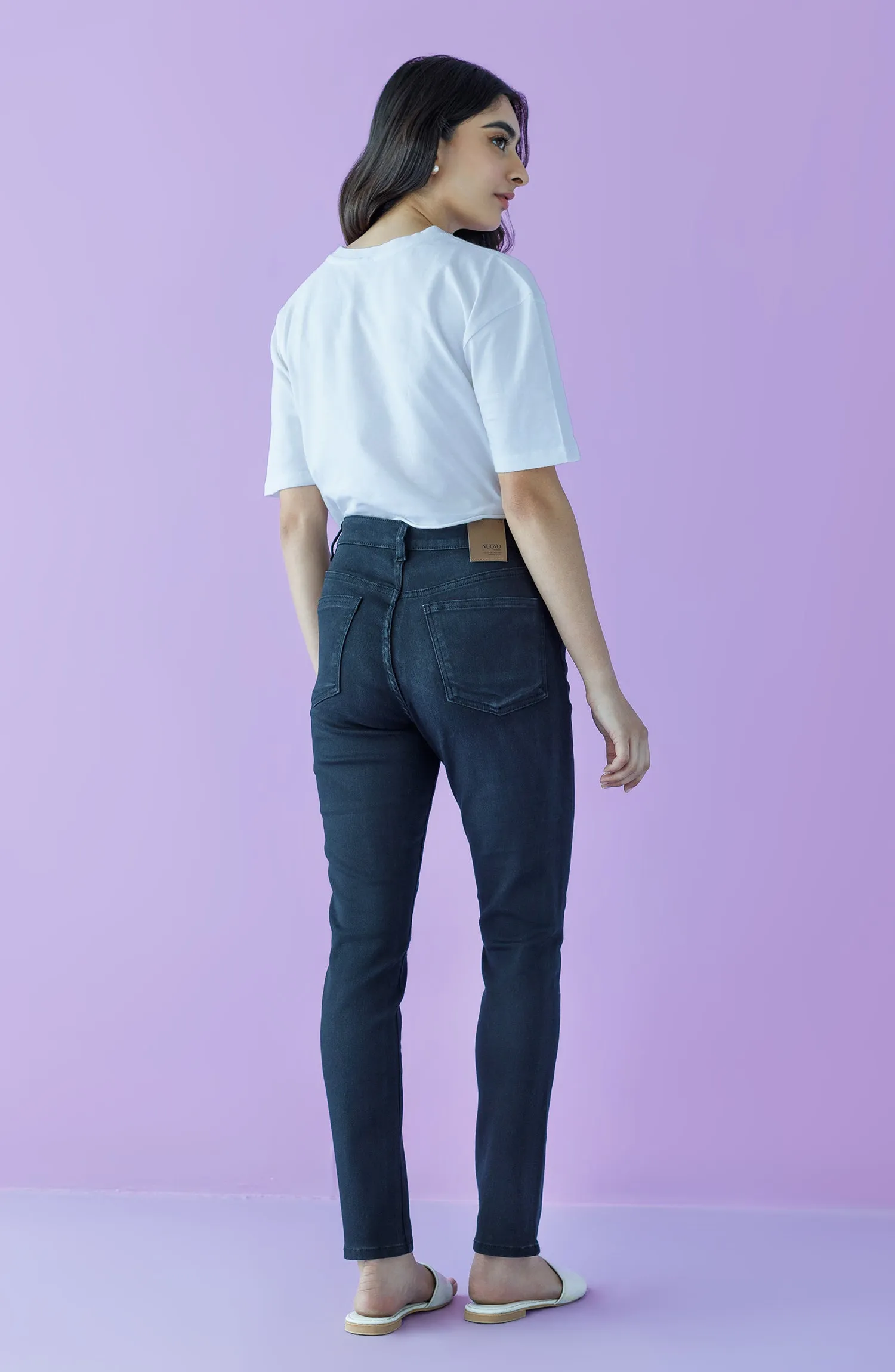 Western 1 Piece Plain Denim Jeans (NW-J-SF-22-002 BLACK)