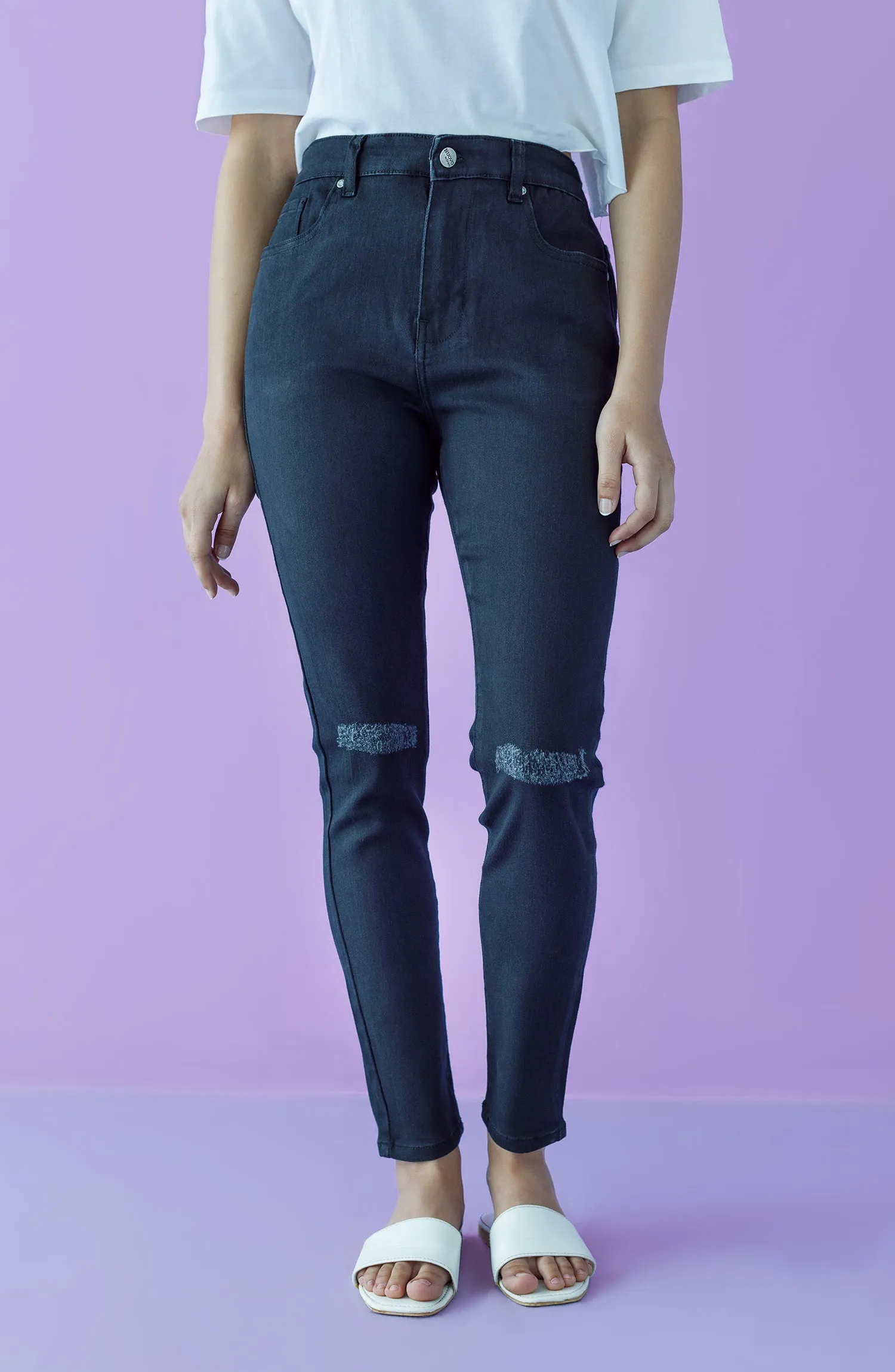 Western 1 Piece Plain Denim Jeans (NW-J-SF-22-002 BLACK)