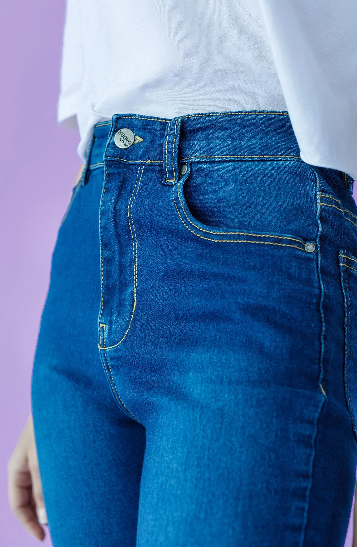 Western 1 Piece Plain Denim Jeans (NW-J-SF-22-002 D.BLUE)
