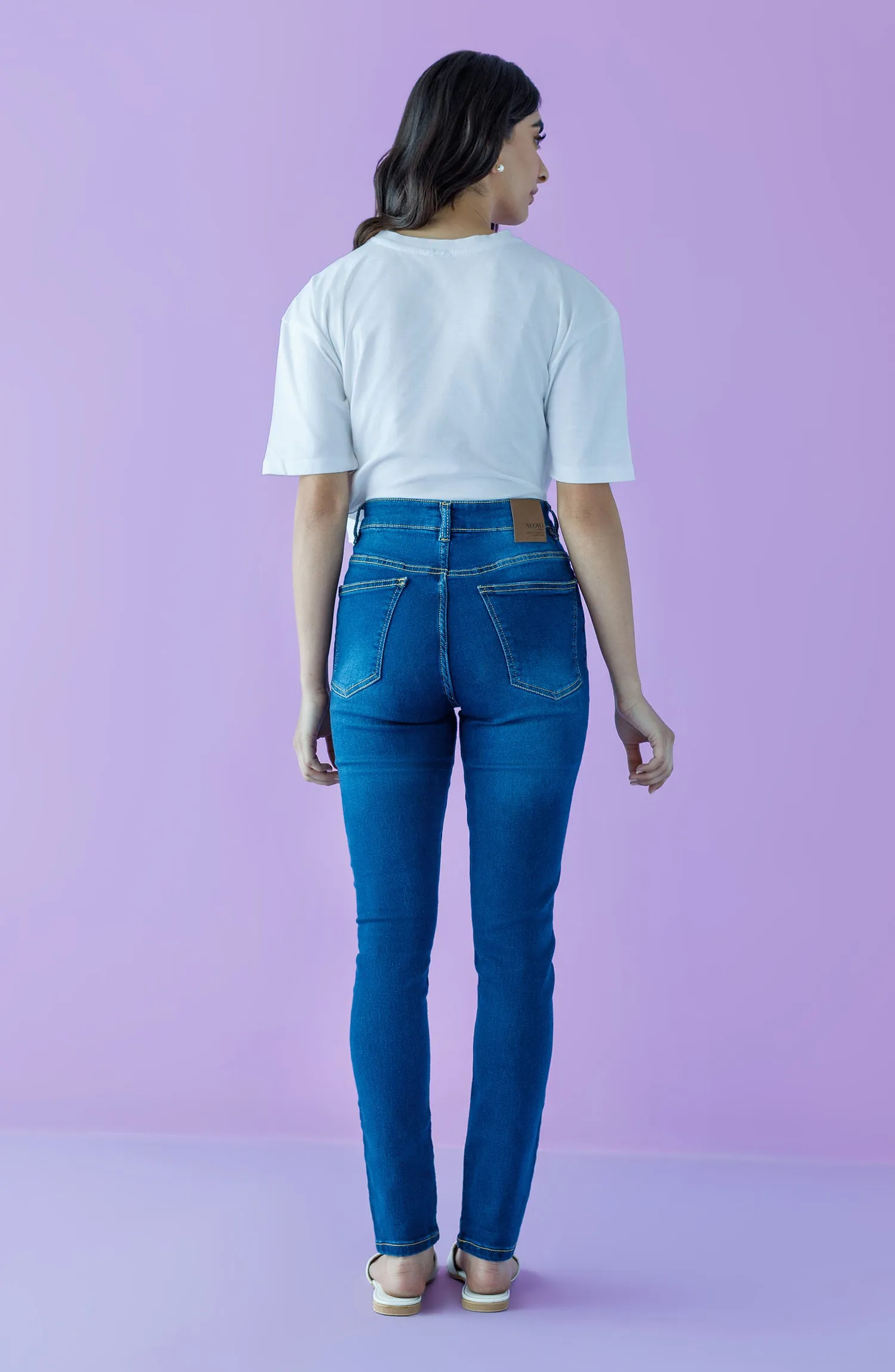 Western 1 Piece Plain Denim Jeans (NW-J-SF-22-002 D.BLUE)