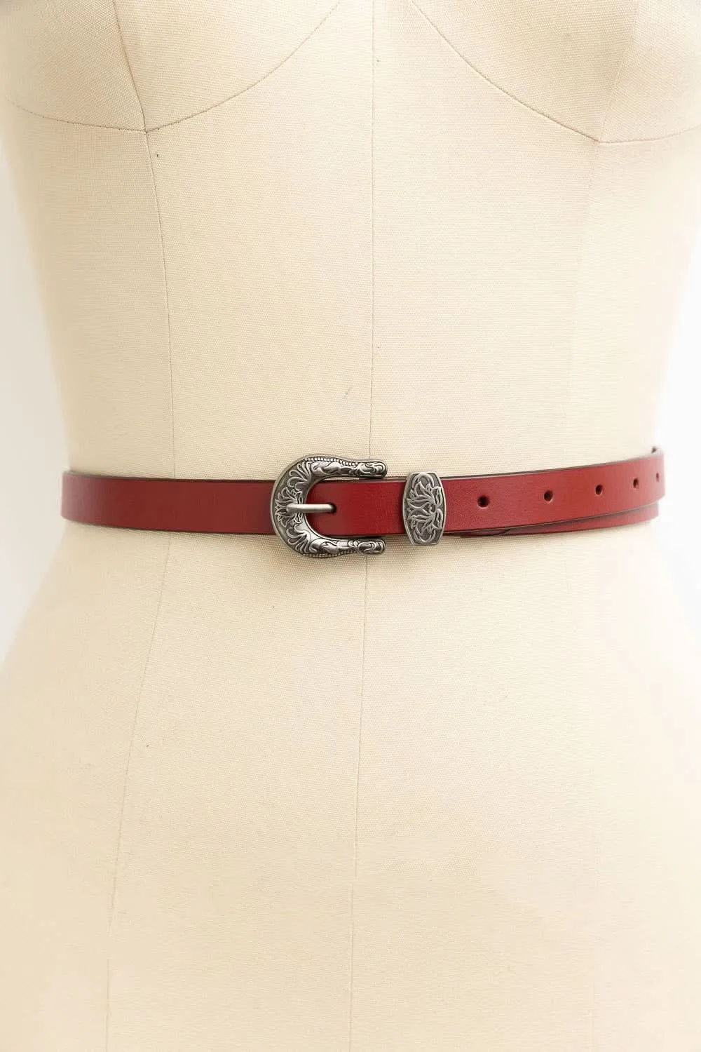 Western Style Skinny Leather Belt