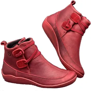 Womens Ankle Boots Leather Booties for Women 2024 Cowboy Booties for Women Boot Shoes for Women Flat Heel Closed Toe Closed Pointed Toe Low Block Heel Zip Up