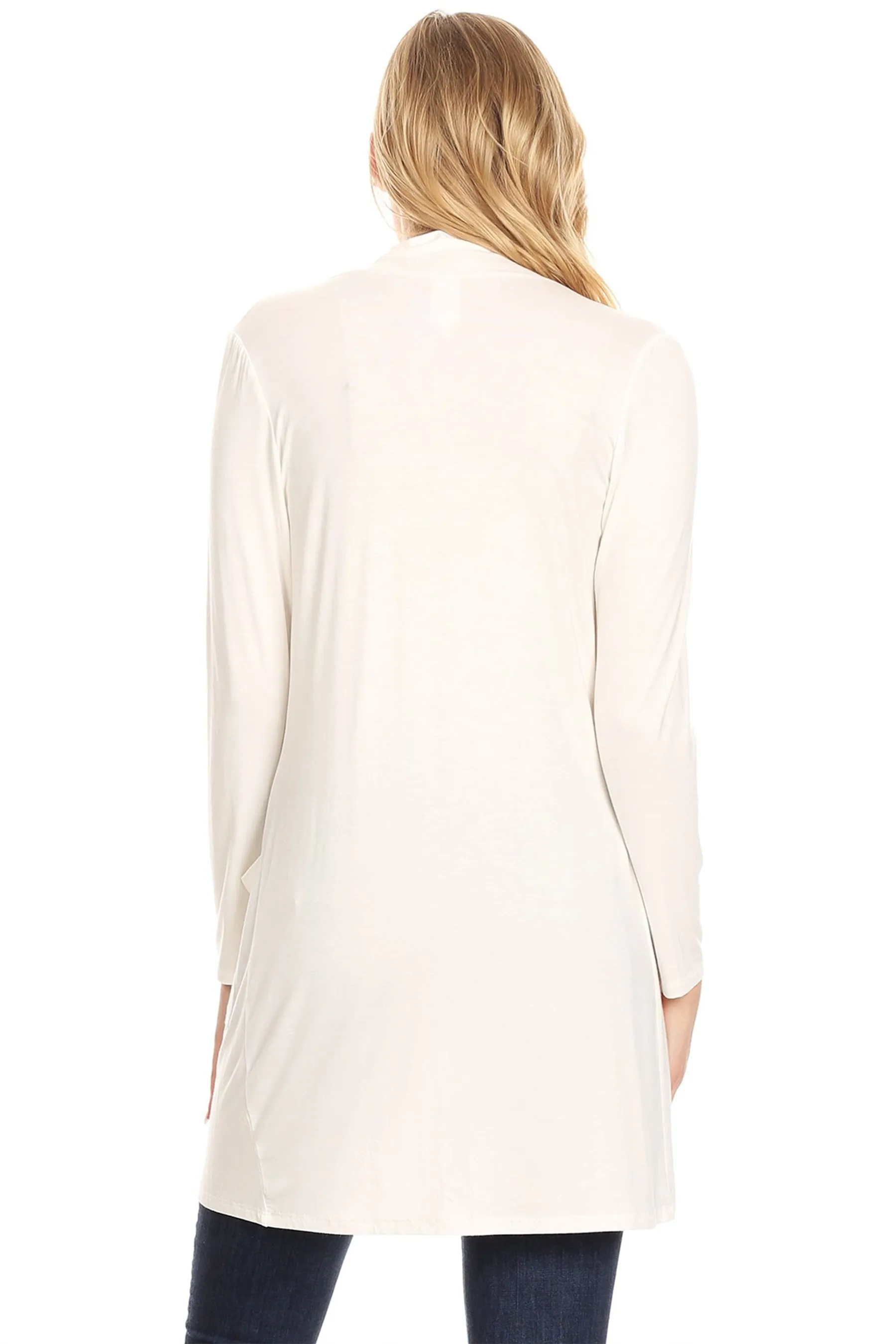 Women's Classic Open Front Long Sleeve Cardigan  with Side Pockets