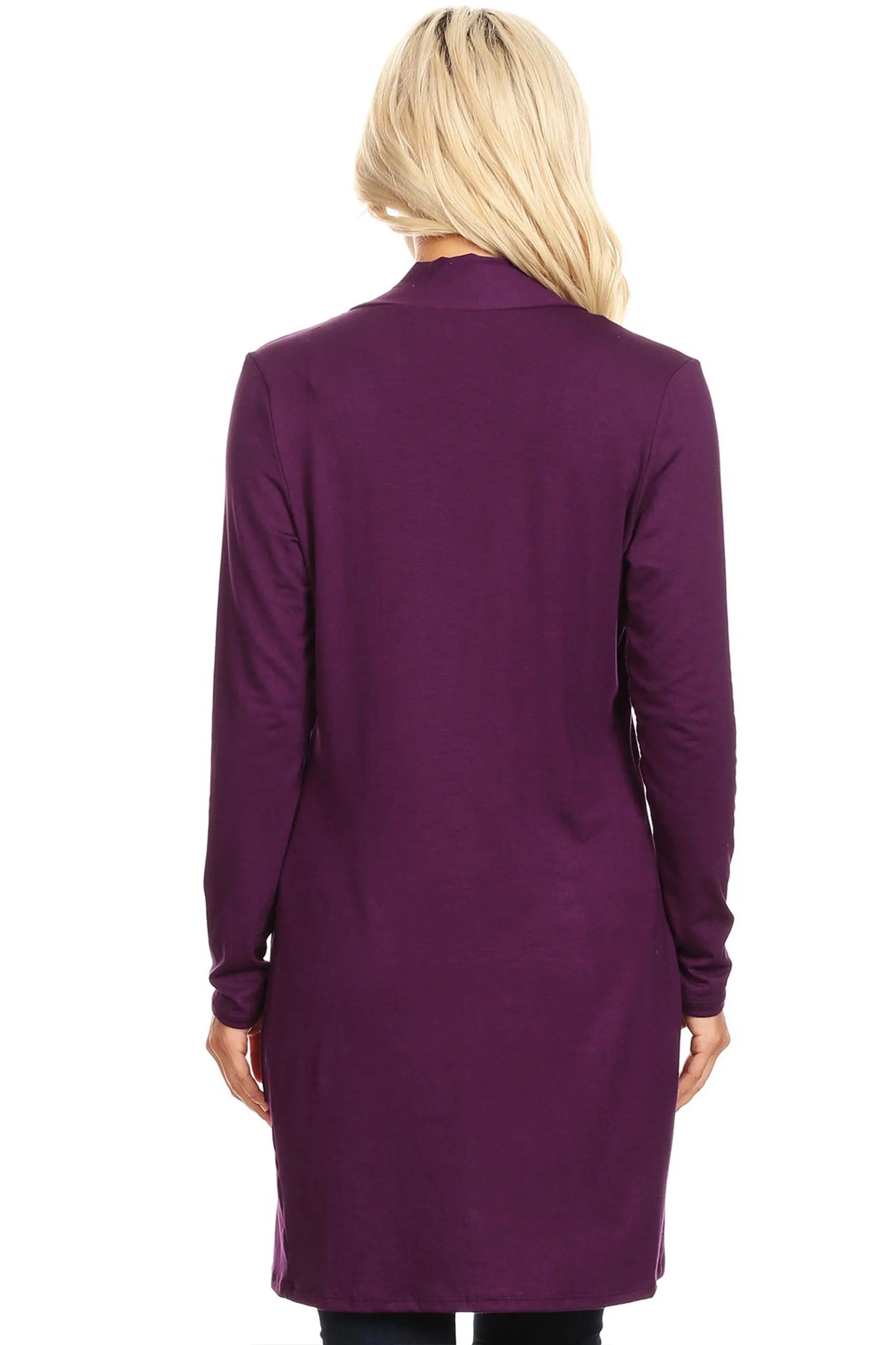 Women's Classic Open Front Long Sleeve Cardigan  with Side Pockets