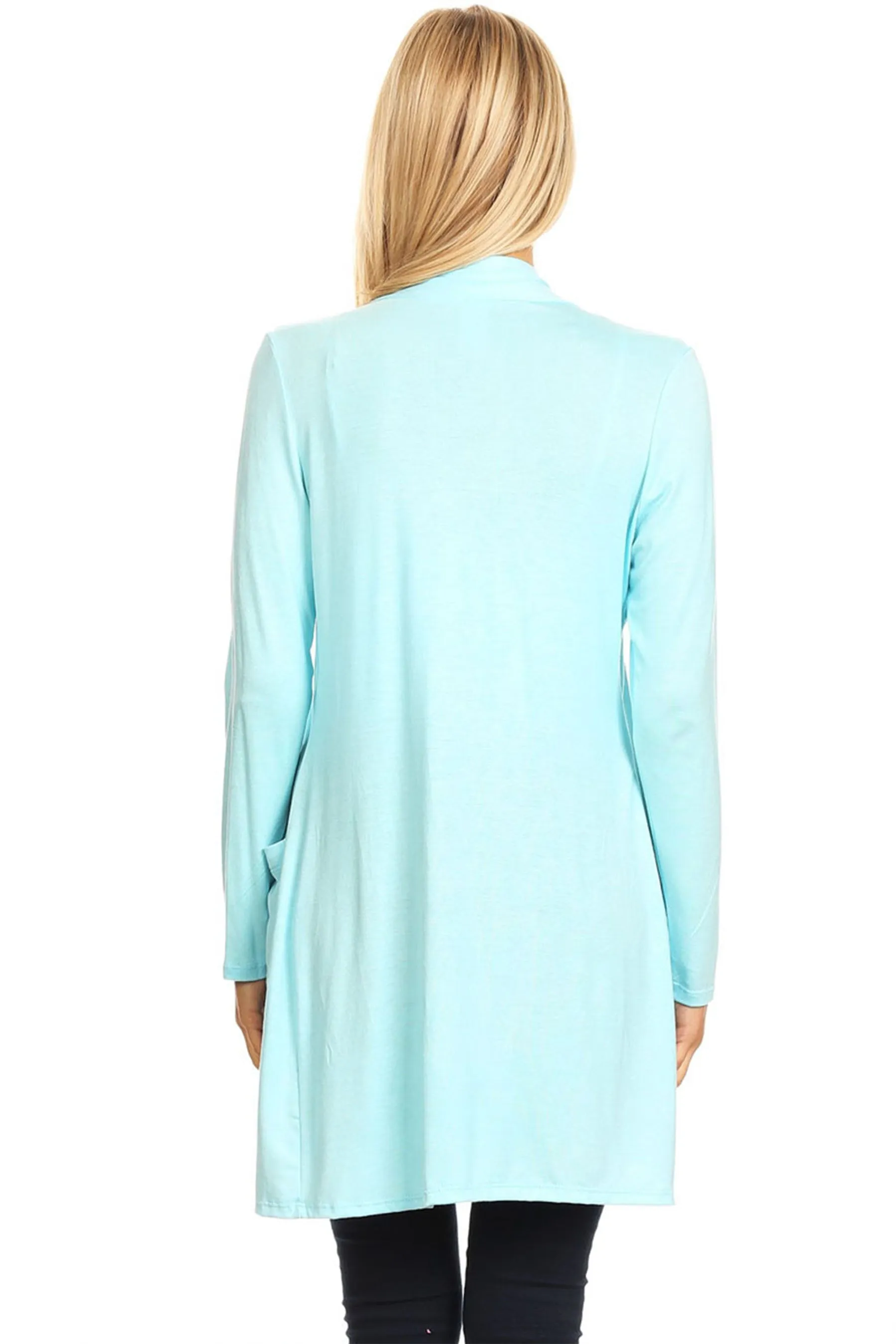 Women's Classic Open Front Long Sleeve Cardigan  with Side Pockets