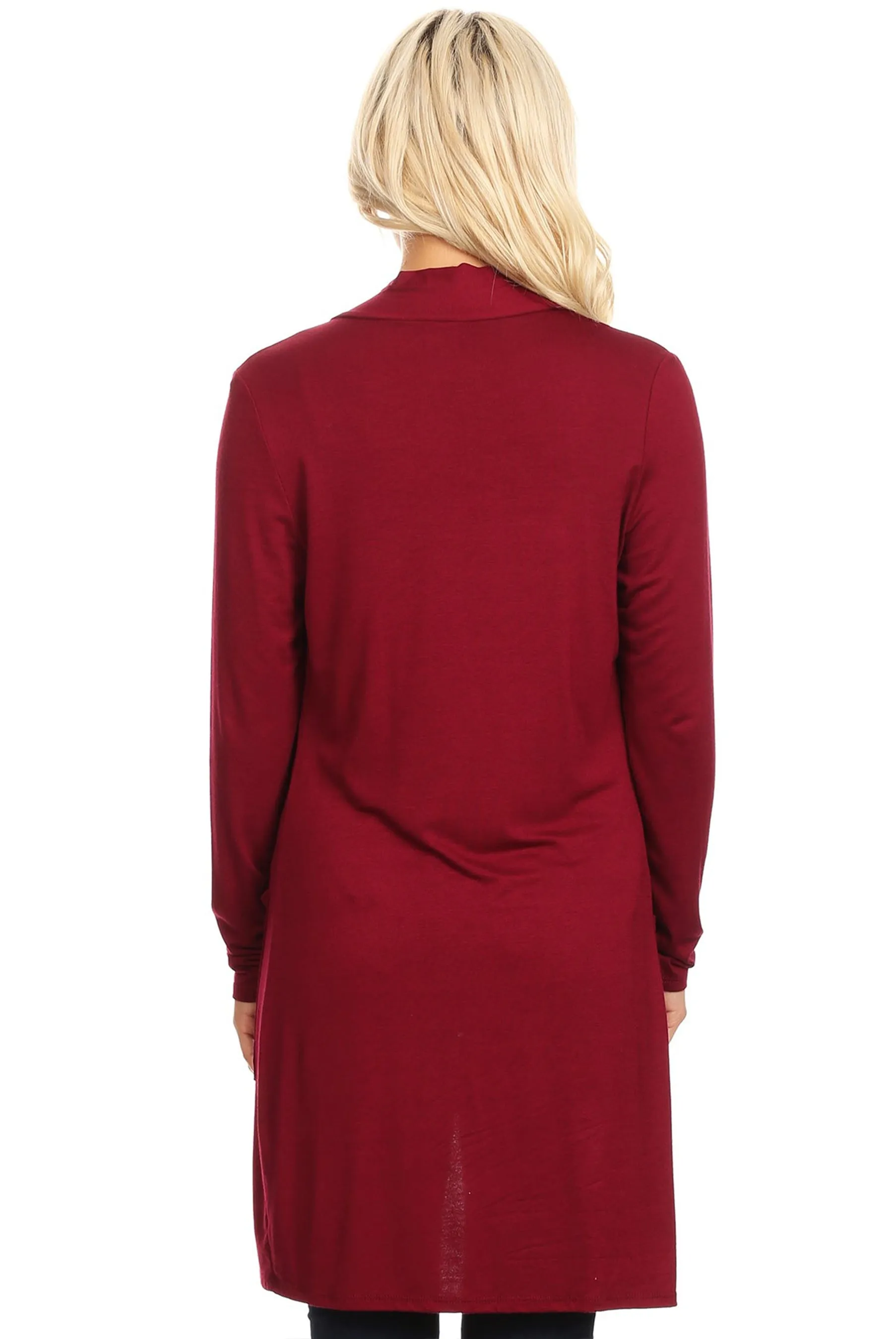 Women's Classic Open Front Long Sleeve Cardigan  with Side Pockets